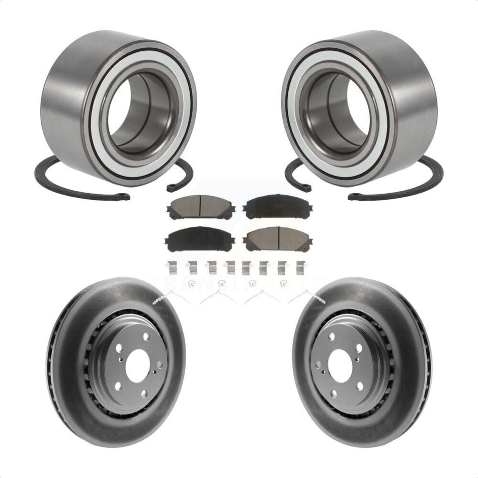 Front Wheel Bearing With Coated Disc Brake Rotors And Ceramic Pads Kit For Toyota Highlander Sienna Lexus RX350 RX450h KBB-118368