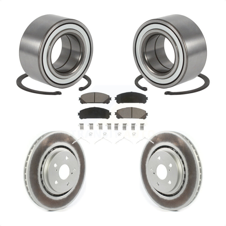 Front Wheel Bearing With Coated Disc Brake Rotors And Ceramic Pads Kit For 2016 Lexus RX350 KBB-118369