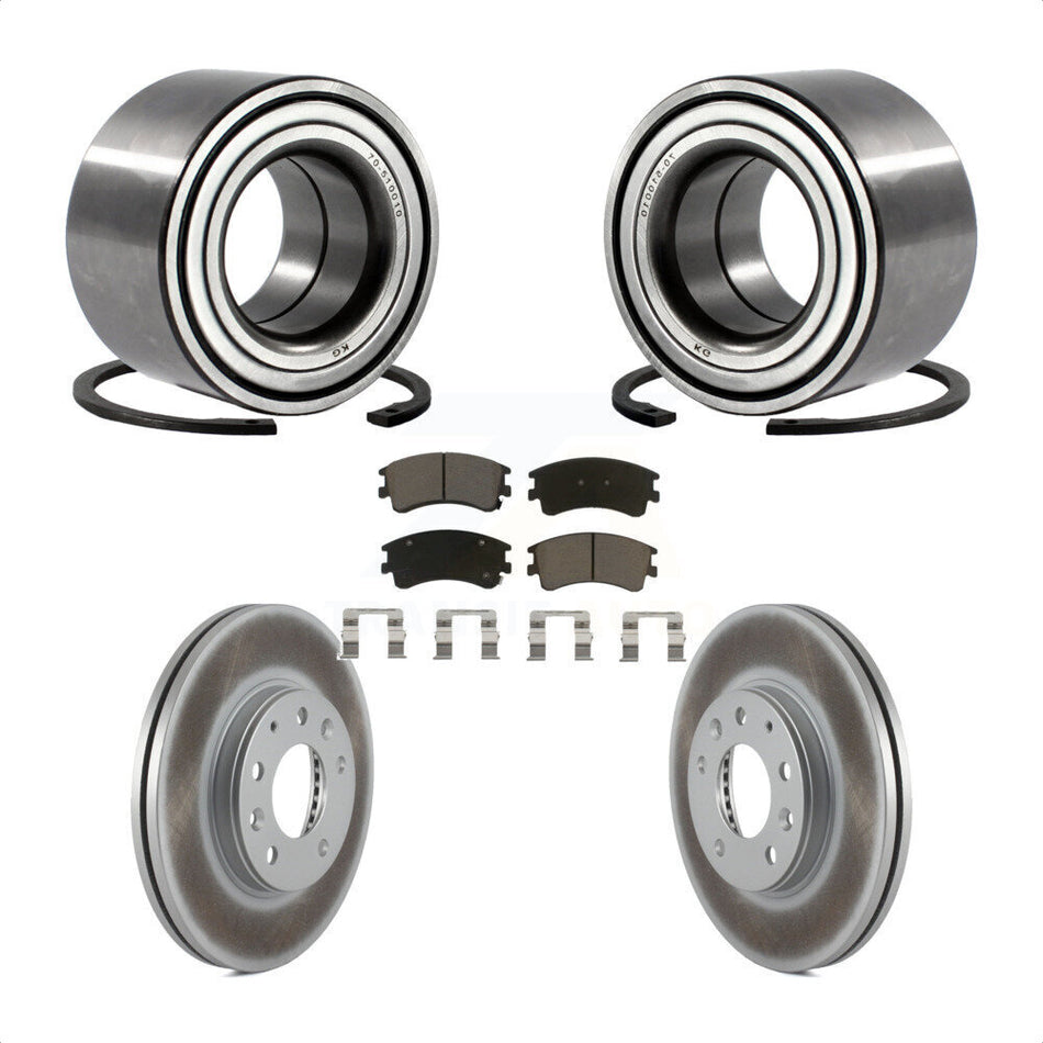 Front Wheel Bearing With Coated Disc Brake Rotors And Ceramic Pads Kit For 2003-2005 Mazda 6 KBB-118372