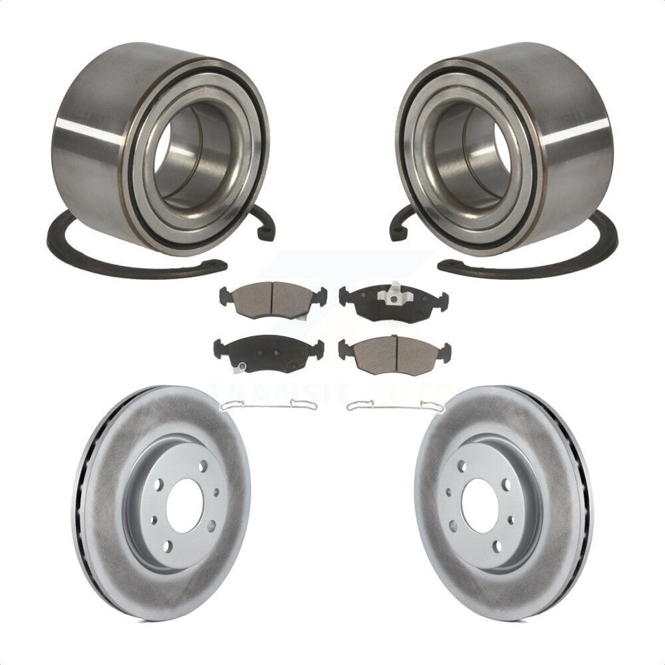 Front Wheel Bearing With Coated Disc Brake Rotors And Ceramic Pads Kit For Fiat 500 KBB-118377