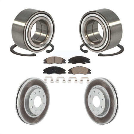 Front Wheel Bearing Coated Disc Brake Rotor And Ceramic Pads Kit For Kia Spectra Spectra5 KBB-118393