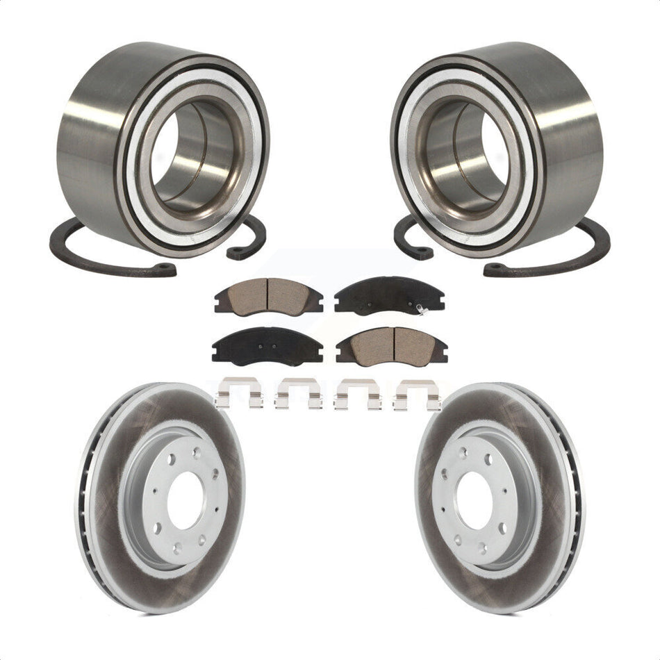 Front Wheel Bearing Coated Disc Brake Rotor And Ceramic Pads Kit For Kia Spectra Spectra5 KBB-118393