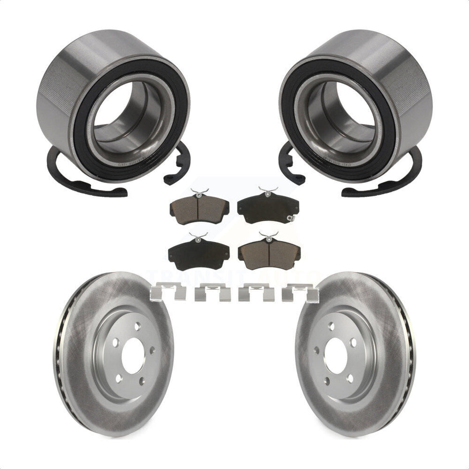 Front Wheel Bearing With Coated Disc Brake Rotors And Ceramic Pads Kit For Chrysler PT Cruiser KBB-118423