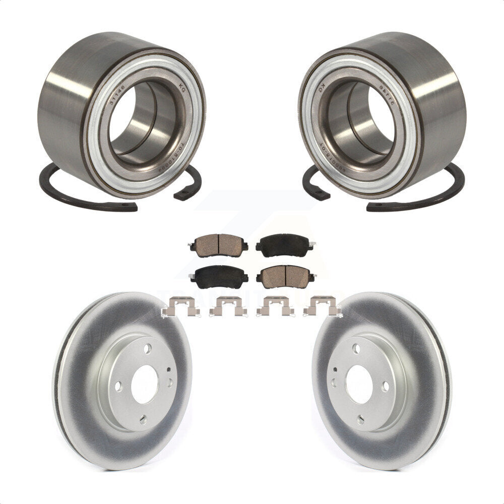 Front Wheel Bearing Coated Disc Brake Rotors And Ceramic Pads Kit For Toyota Yaris iA KBB-118425