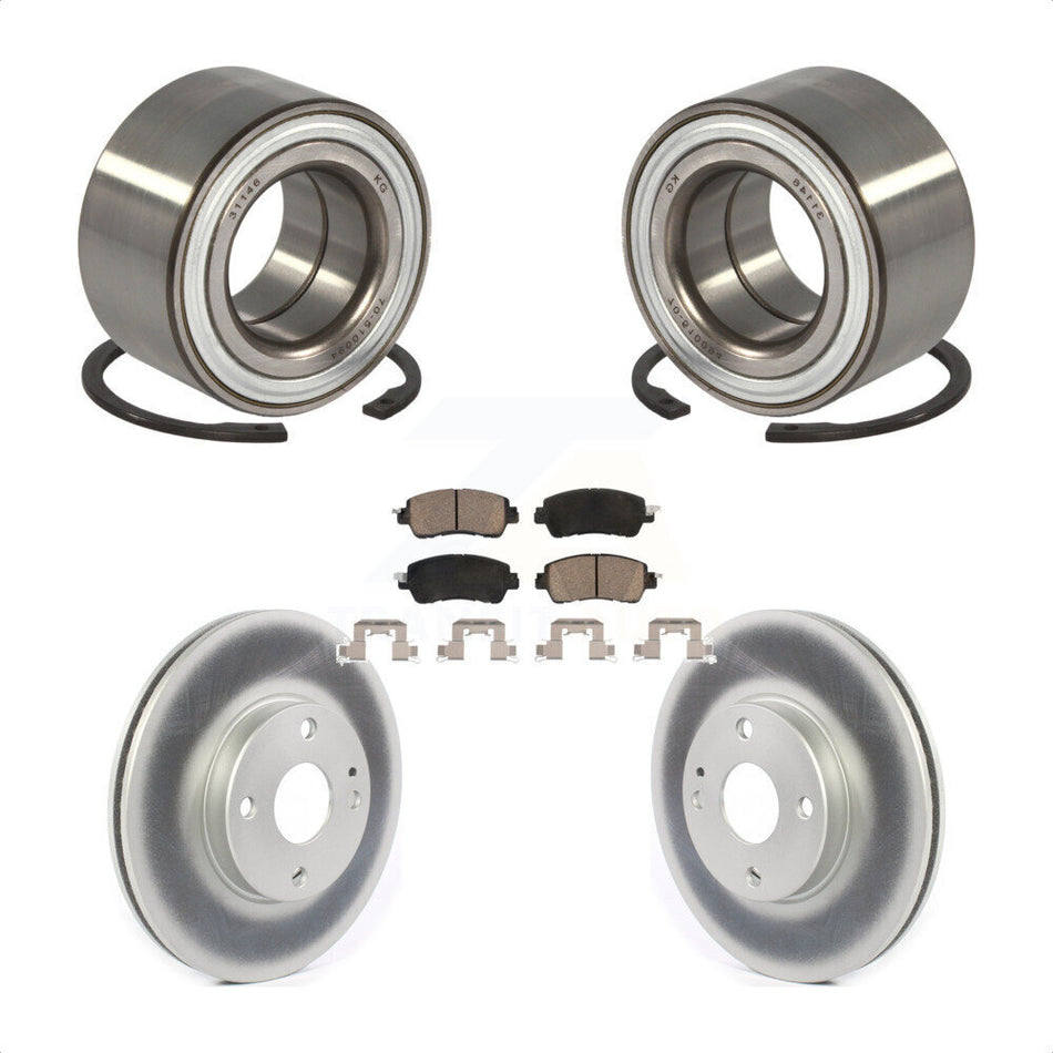 Front Wheel Bearing Coated Disc Brake Rotors And Ceramic Pads Kit For Toyota Yaris iA KBB-118425