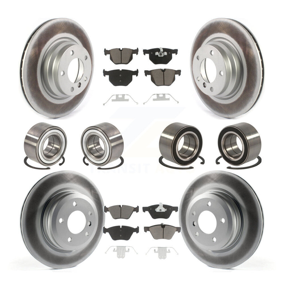 Front Rear Wheel Bearings Coated Disc Brake Rotors And Ceramic Pads Kit (10Pc) For 2006 BMW 330xi KBB-118439