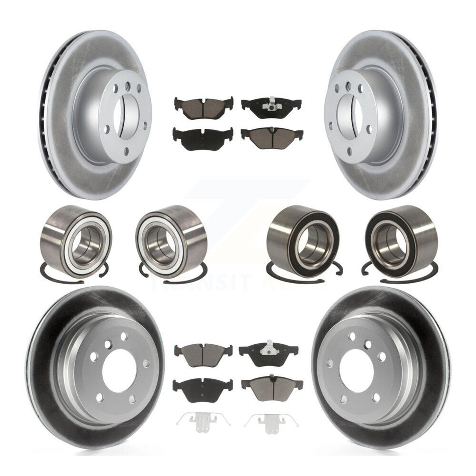 Front Rear Wheel Bearings Coated Disc Brake Rotors And Ceramic Pads Kit (10Pc) For BMW 328xi 325xi KBB-118441