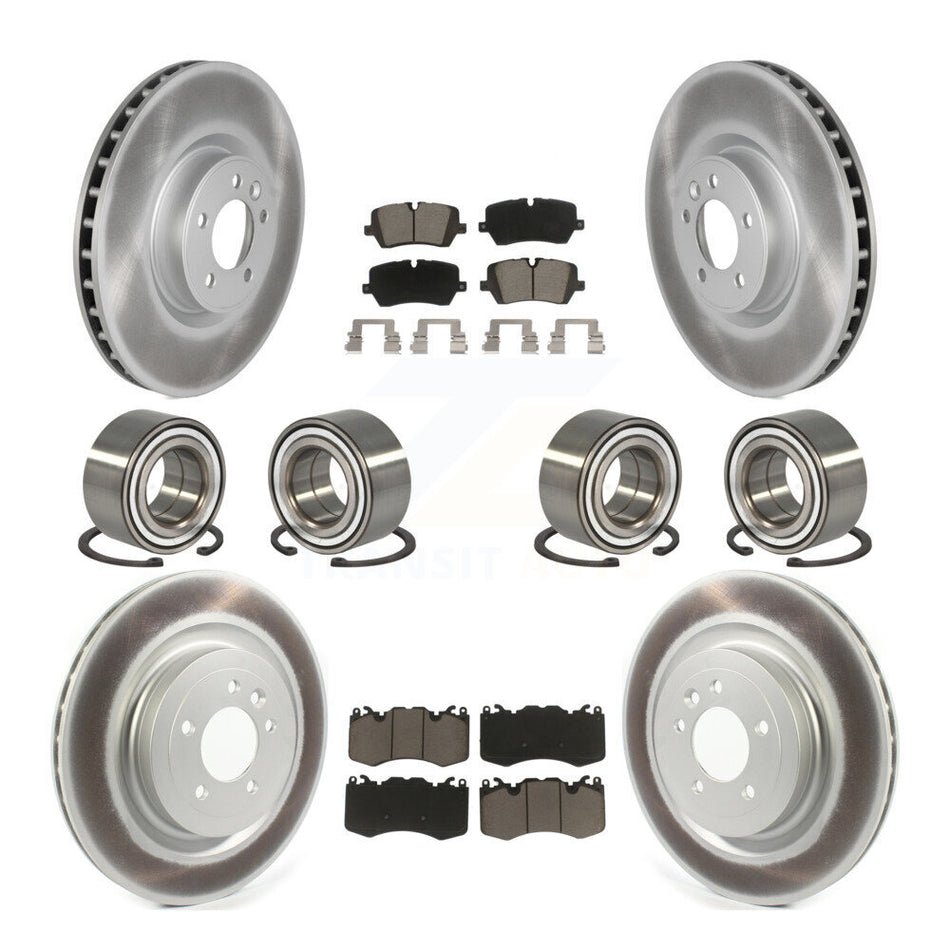Front Rear Wheel Bearings Coated Disc Brake Rotors And Ceramic Pads Kit (10Pc) For Land Rover Range Sport KBB-118449