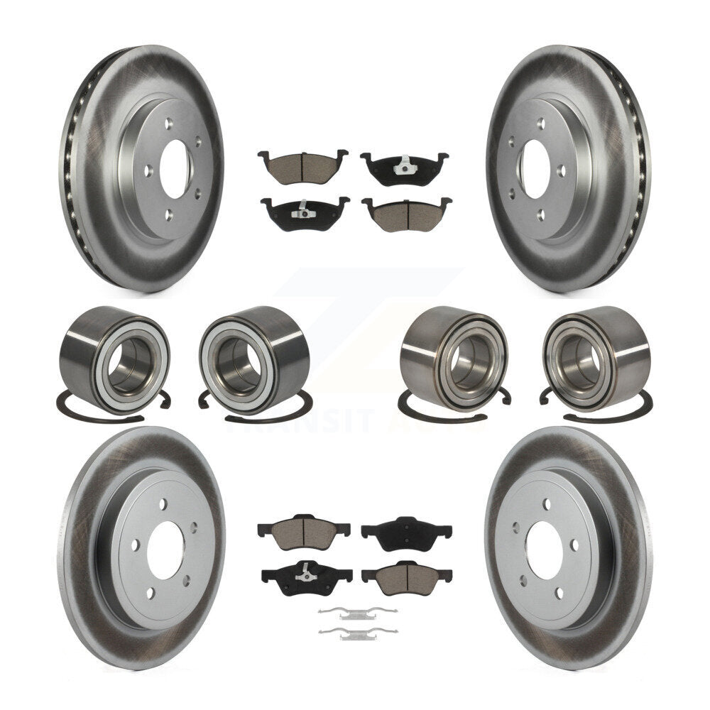 Front Rear Bearing Coated Disc Brake Rotor Pad Kit (10Pc) For Ford Escape Mercury Mariner KBB-118467