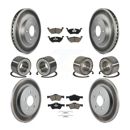 Front Rear Bearing Coated Disc Brake Rotor Pad Kit (10Pc) For Ford Escape Mercury Mariner KBB-118467