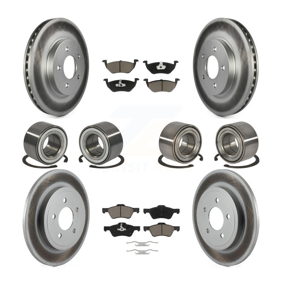 Front Rear Bearing Coated Disc Brake Rotor Pad Kit (10Pc) For Ford Escape Mercury Mariner KBB-118467