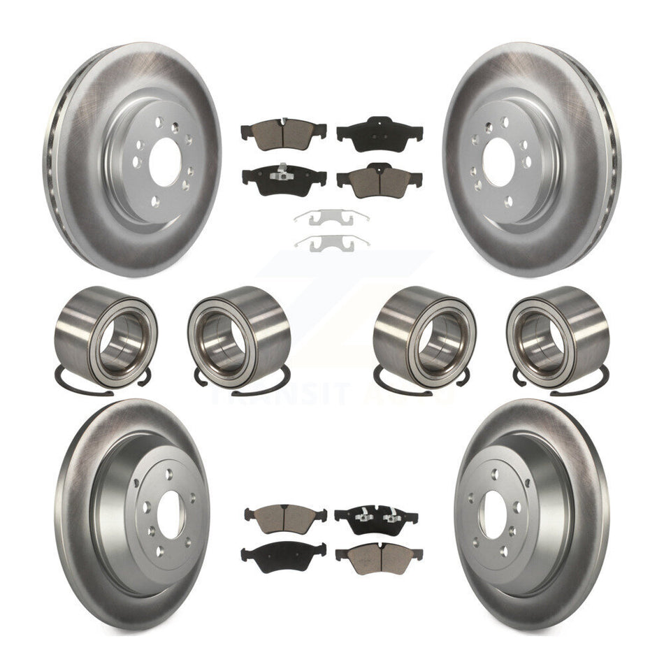 Front Rear Wheel Bearings Coated Disc Brake Rotors And Ceramic Pads Kit (10Pc) For Mercedes-Benz ML350 R350 ML500 ML320 KBB-118484