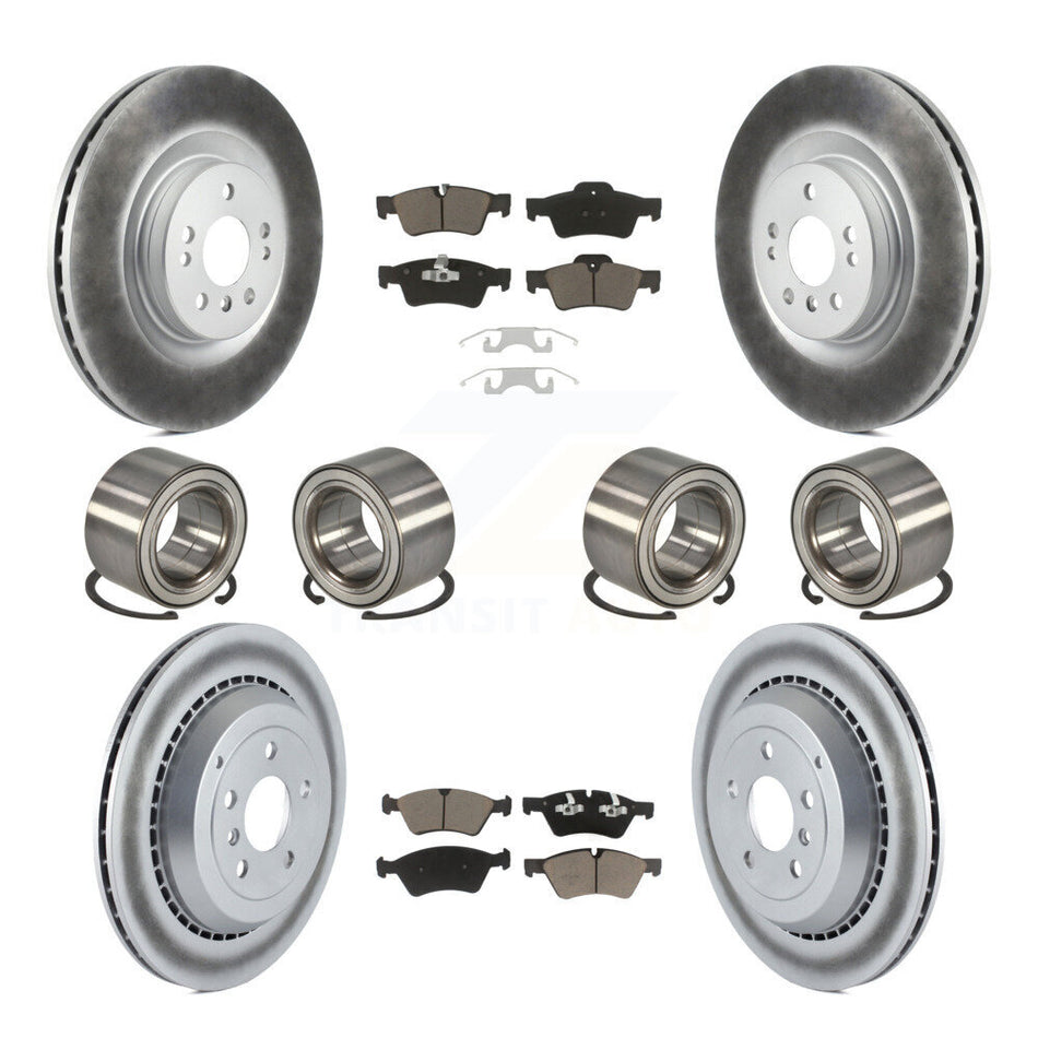 Front Rear Wheel Bearings Coated Disc Brake Rotors And Ceramic Pads Kit (10Pc) For Mercedes-Benz ML350 ML550 KBB-118485