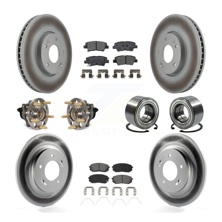 Front Rear Hub Bearing Coated Disc Brake Rotor & Pad Kit (10Pc) For 2017-2019 Kia Soul EV KBB-118518