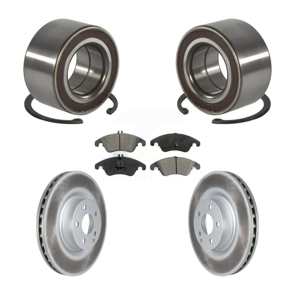 Front Wheel Bearing With Coated Disc Brake Rotors And Semi-Metallic Pads Kit For Mercedes-Benz E400 E550 KBB-118531