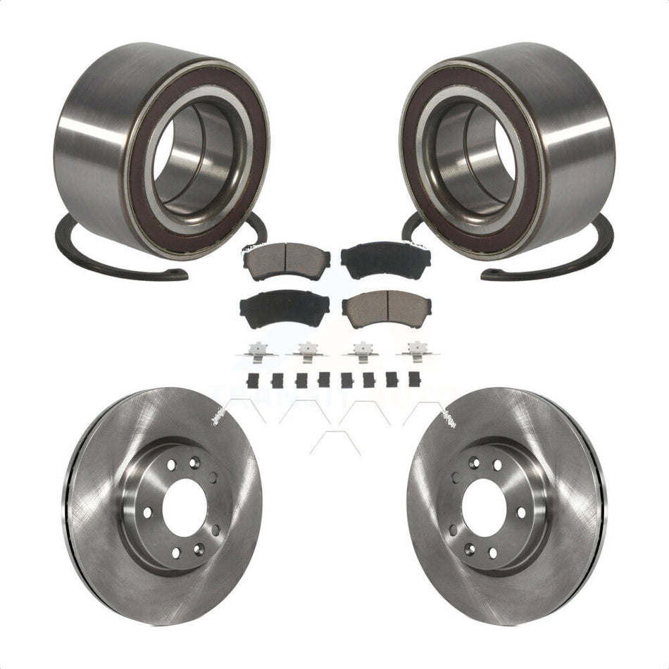 Front Wheel Bearing With Disc Brake Rotors And Ceramic Pads Kit For 2009-2013 Mazda 6 2.5L KBB-118553