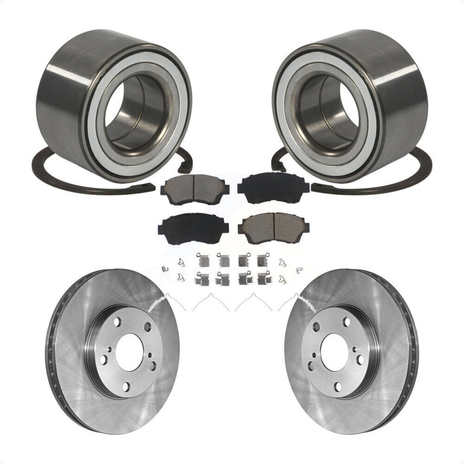 Front Wheel Bearing With Disc Brake Rotors And Ceramic Pads Kit For Toyota Camry Sienna Avalon Lexus ES300 KBB-118556