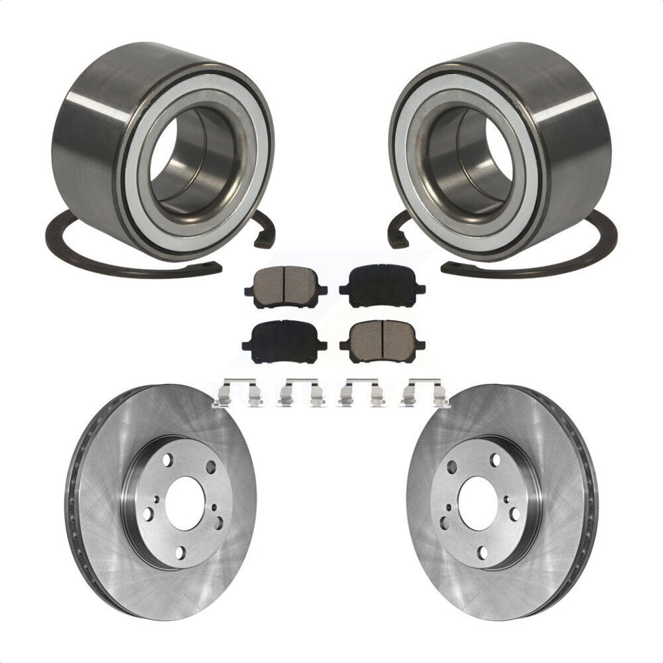 Front Wheel Bearing With Disc Brake Rotors And Ceramic Pads Kit For Toyota Camry Avalon Lexus ES300 Solara KBB-118559