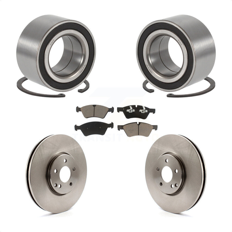Front Wheel Bearing With Disc Brake Rotors And Ceramic Pads Kit For Mercedes-Benz E550 E500 4Matic with AWD KBB-118566