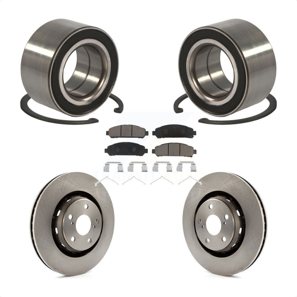 Front Wheel Bearing With Disc Brake Rotors And Ceramic Pads Kit For 2009-2016 Toyota Venza KBB-118568
