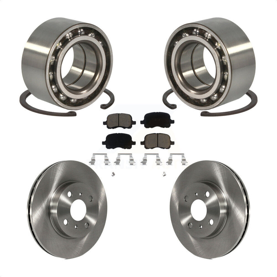 Front Wheel Bearing With Disc Brake Rotors And Ceramic Pads Kit For 1998-2002 Toyota Corolla Chevrolet Prizm KBB-118569