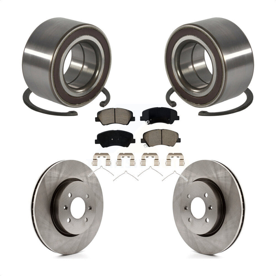 Front Wheel Bearing Disc Brake Rotors And Ceramic Pads Kit For Kia Rio Hyundai Accent KBB-118570