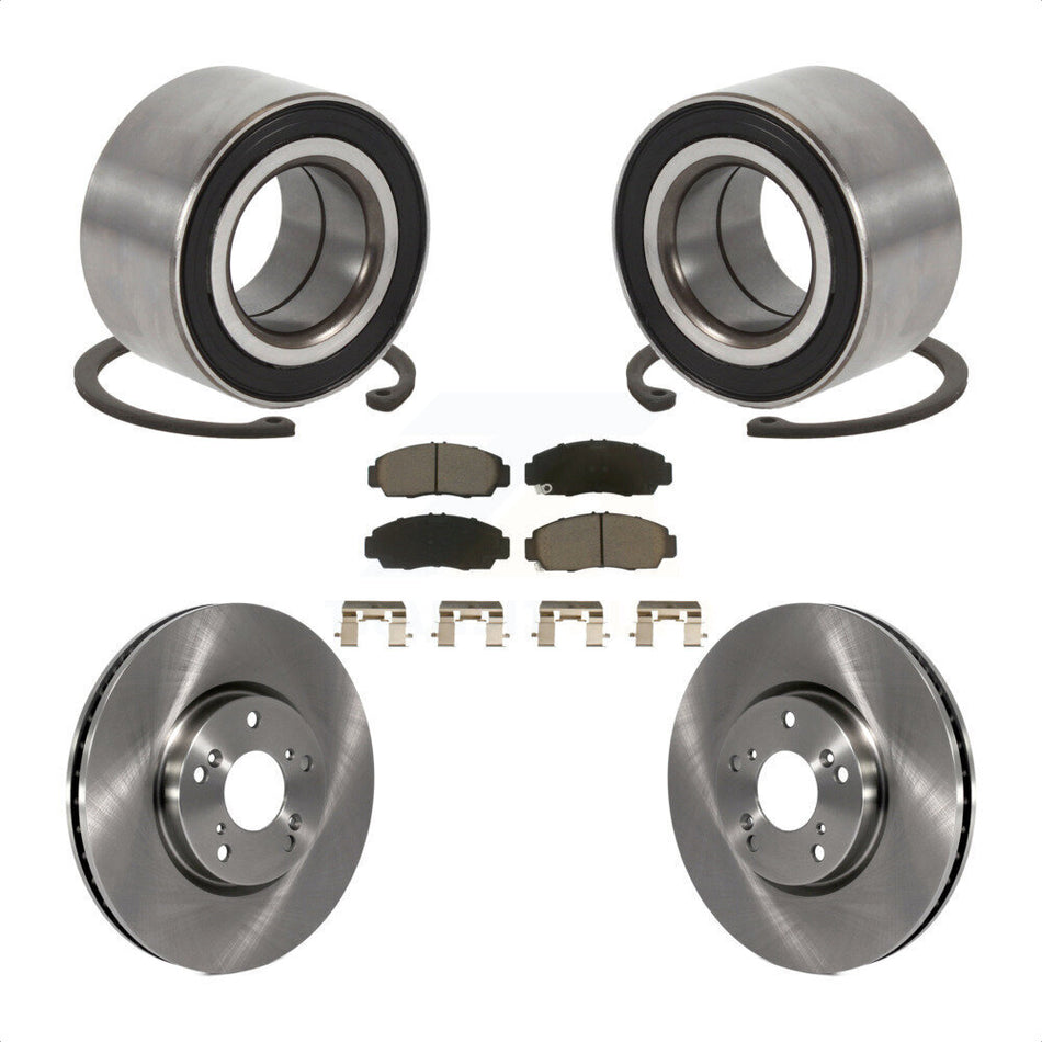 Front Wheel Bearing With Disc Brake Rotors And Ceramic Pads Kit For 2004-2005 Acura TL Automatic transmission KBB-118571