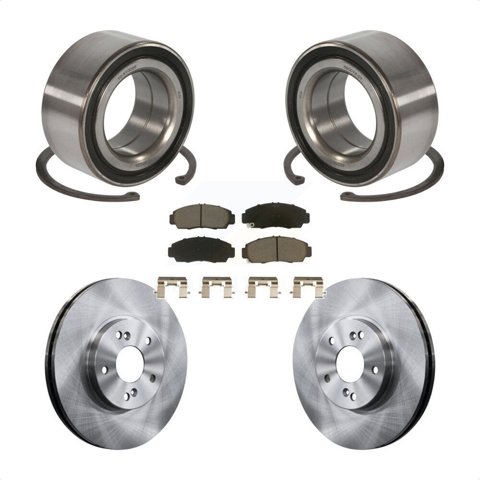 Front Wheel Bearing With Disc Brake Rotors And Ceramic Pads Kit For Honda Accord Acura TSX KBB-118574
