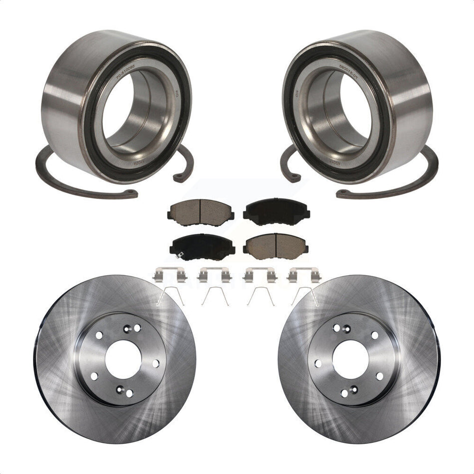 Front Wheel Bearing With Disc Brake Rotors And Ceramic Pads Kit For Honda Accord KBB-118575
