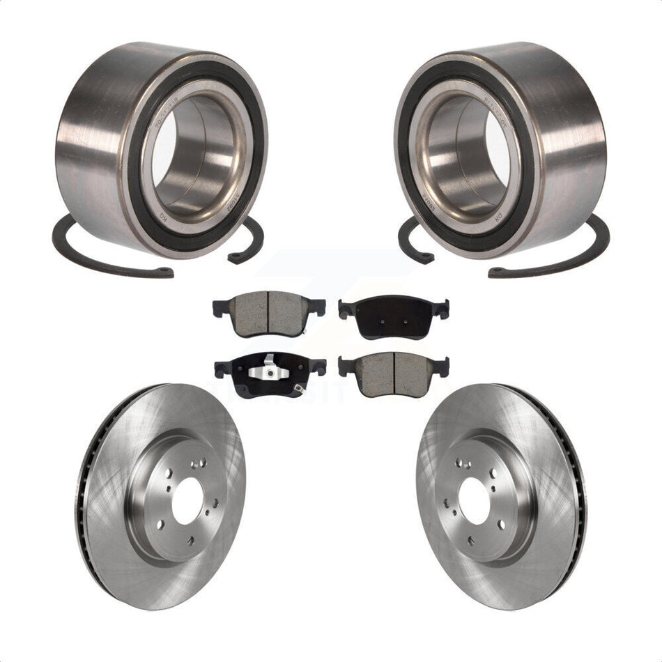 Front Wheel Bearing Disc Brake Rotors And Ceramic Pads Kit For Honda Accord KBB-118582