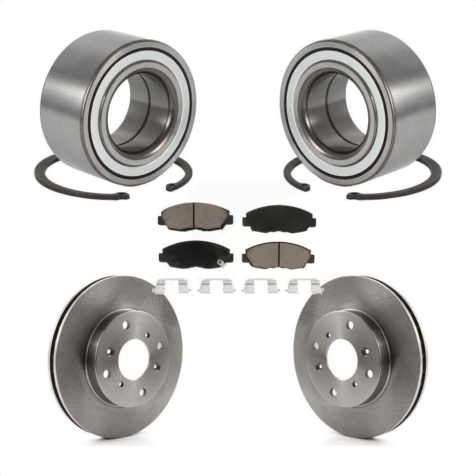 Front Wheel Bearing With Disc Brake Rotors And Ceramic Pads Kit For 1998-2002 Honda Accord Coupe with 2.3L KBB-118587