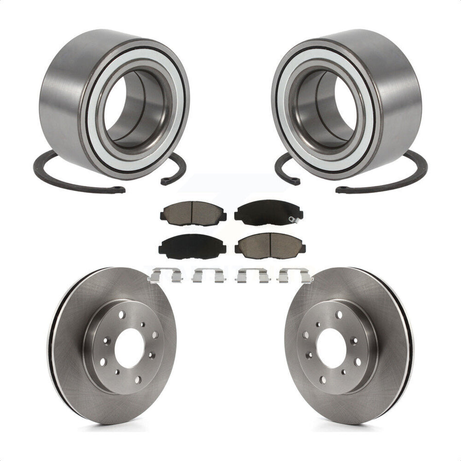 Front Wheel Bearing With Disc Brake Rotors And Ceramic Pads Kit For 1998-2002 Honda Accord Sedan with 2.3L KBB-118588