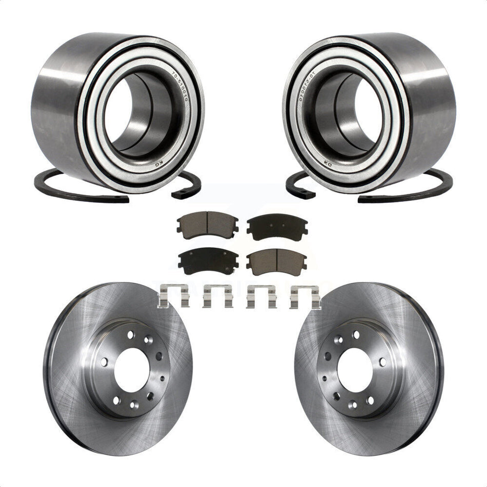 Front Wheel Bearing With Disc Brake Rotors And Ceramic Pads Kit For 2003-2005 Mazda 6 KBB-118592
