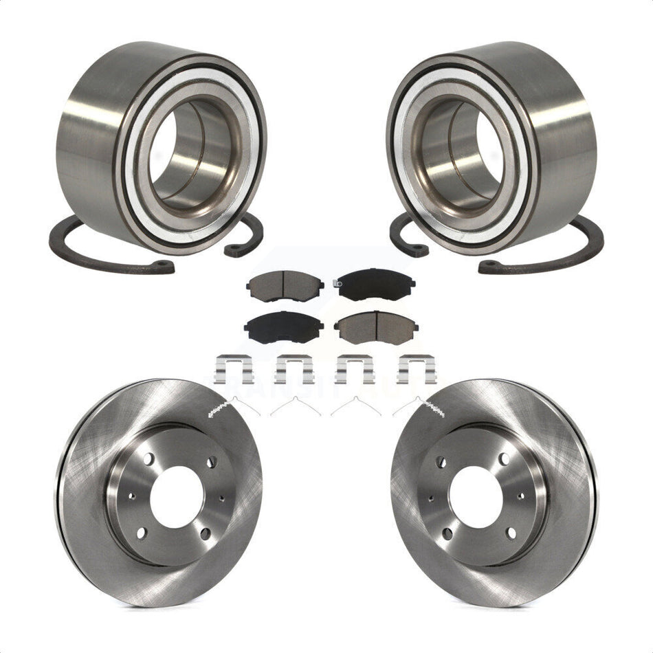 Front Wheel Bearing With Disc Brake Rotors And Ceramic Pads Kit For Hyundai Elantra KBB-118596