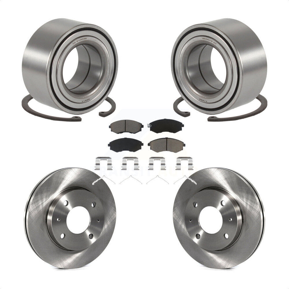 Front Wheel Bearing With Disc Brake Rotors And Ceramic Pads Kit For Hyundai Sonata KBB-118599