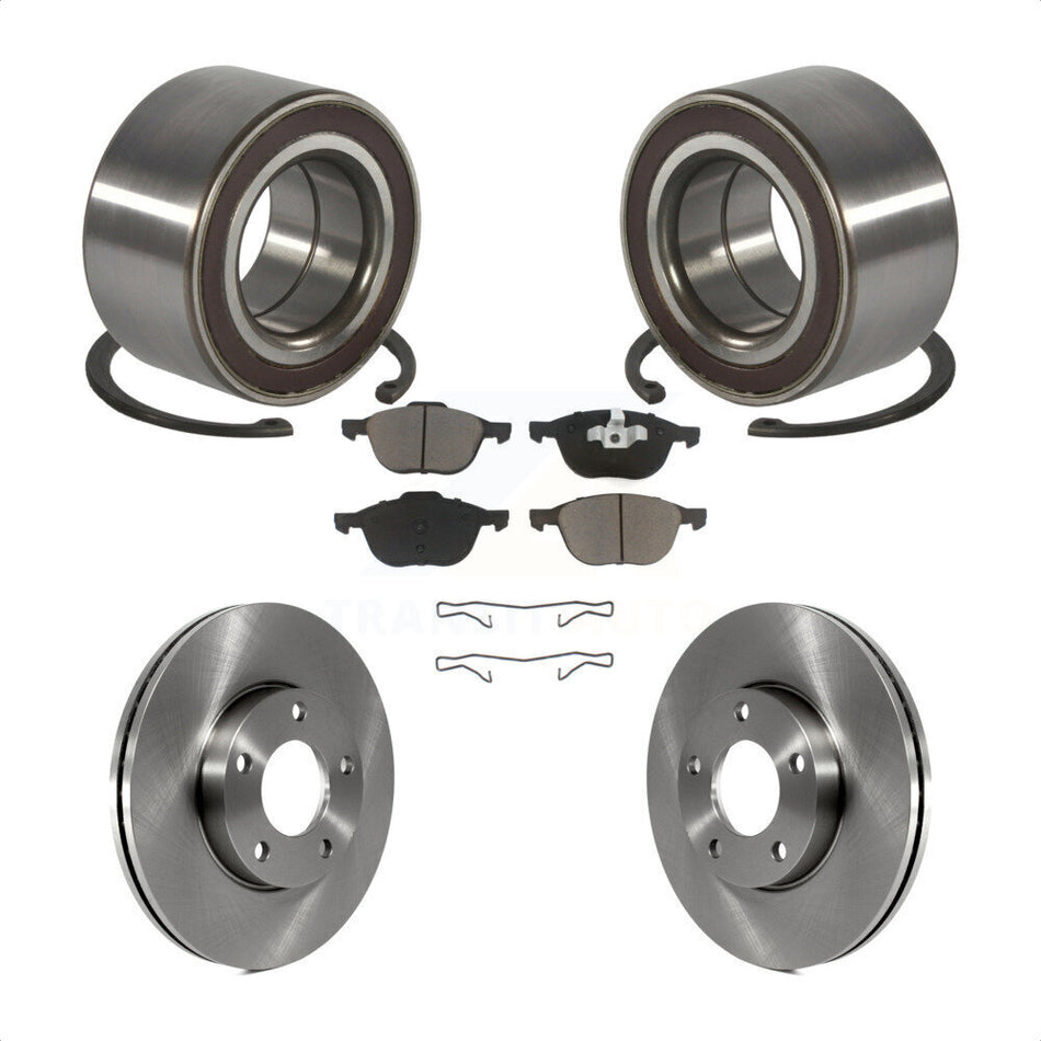 Front Wheel Bearing With Disc Brake Rotors And Ceramic Pads Kit For Mazda 3 Sport KBB-118609