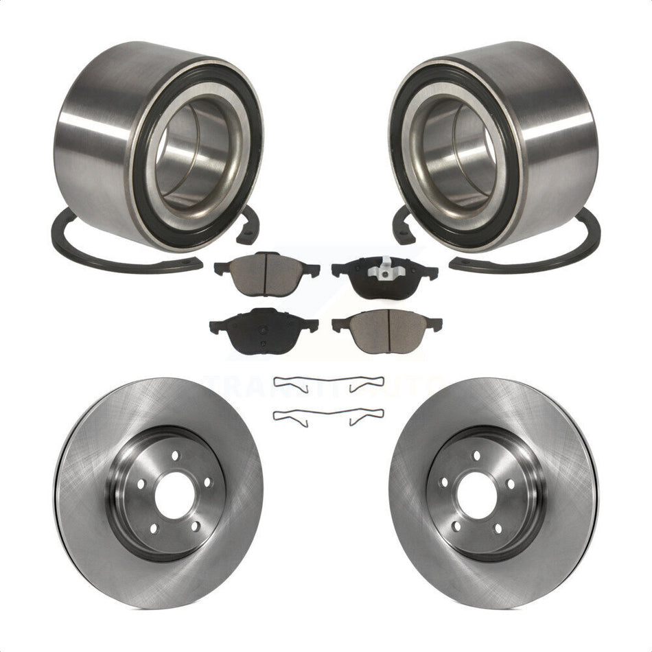 Front Wheel Bearing With Disc Brake Rotors And Ceramic Pads Kit For 2014 Ford Connect 104.8" wheel base KBB-118618