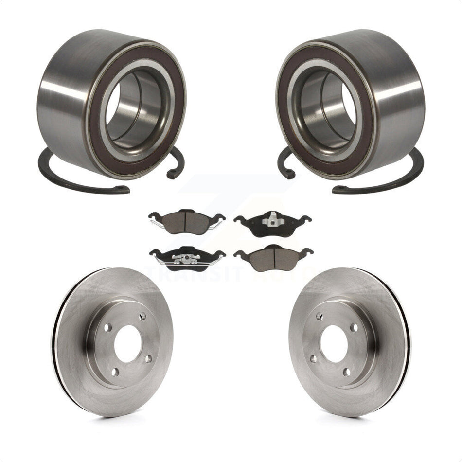 Front Wheel Bearing With Disc Brake Rotors And Ceramic Pads Kit For Ford Focus KBB-118620