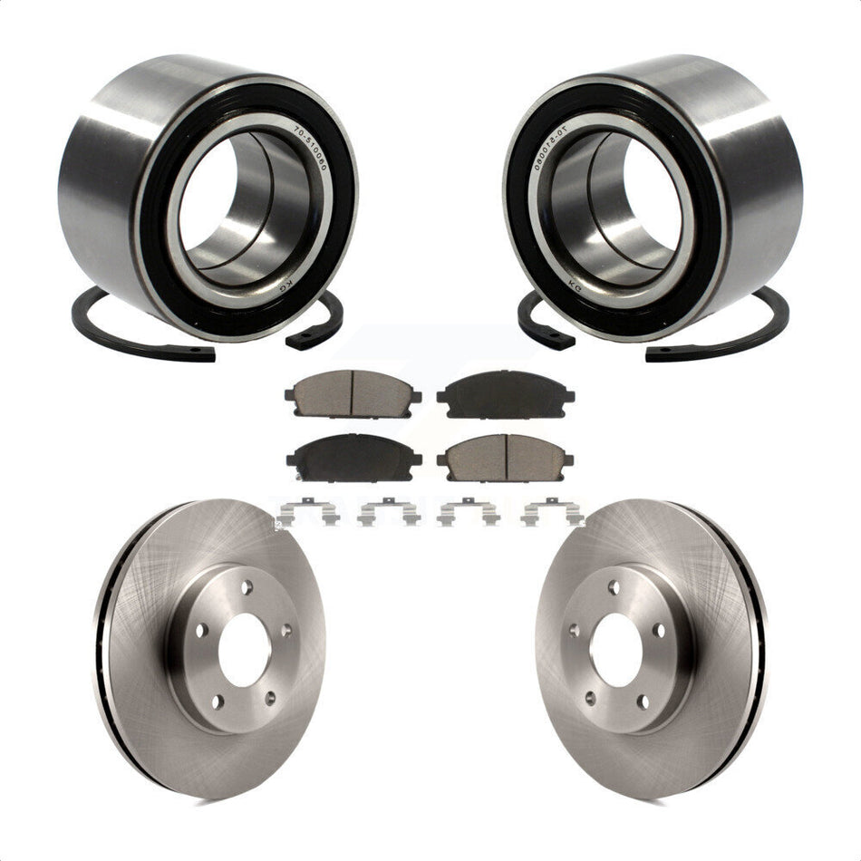 Front Wheel Bearing With Disc Brake Rotors And Ceramic Pads Kit For 2005-2006 Nissan X-Trail KBB-118630