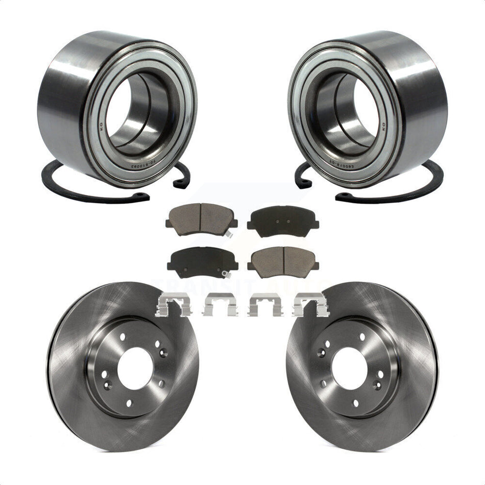 Front Wheel Bearing With Disc Brake Rotors And Ceramic Pads Kit For Hyundai Elantra Kia Forte Veloster GT Forte5 Coupe Koup KBB-118638