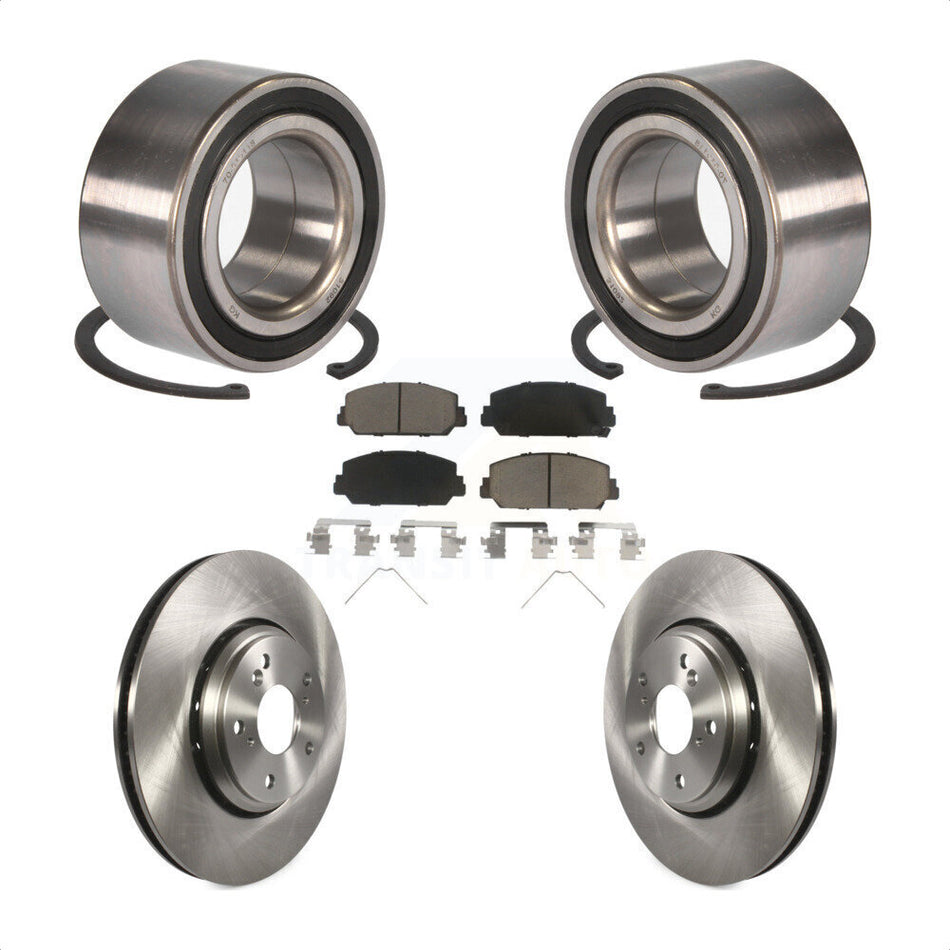 Front Wheel Bearing With Disc Brake Rotors And Ceramic Pads Kit For Honda Accord KBB-118654