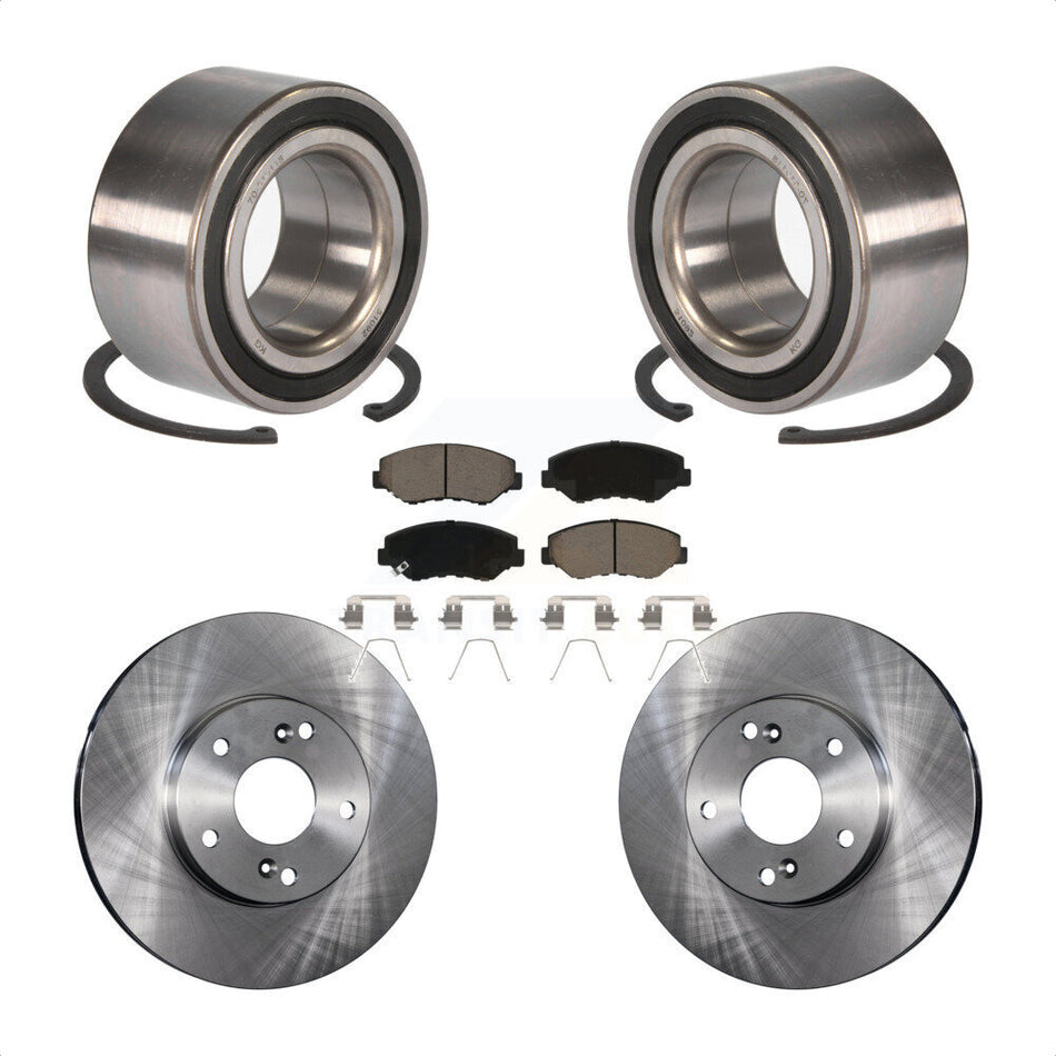 Front Wheel Bearing With Disc Brake Rotors And Ceramic Pads Kit For Honda Accord KBB-118655