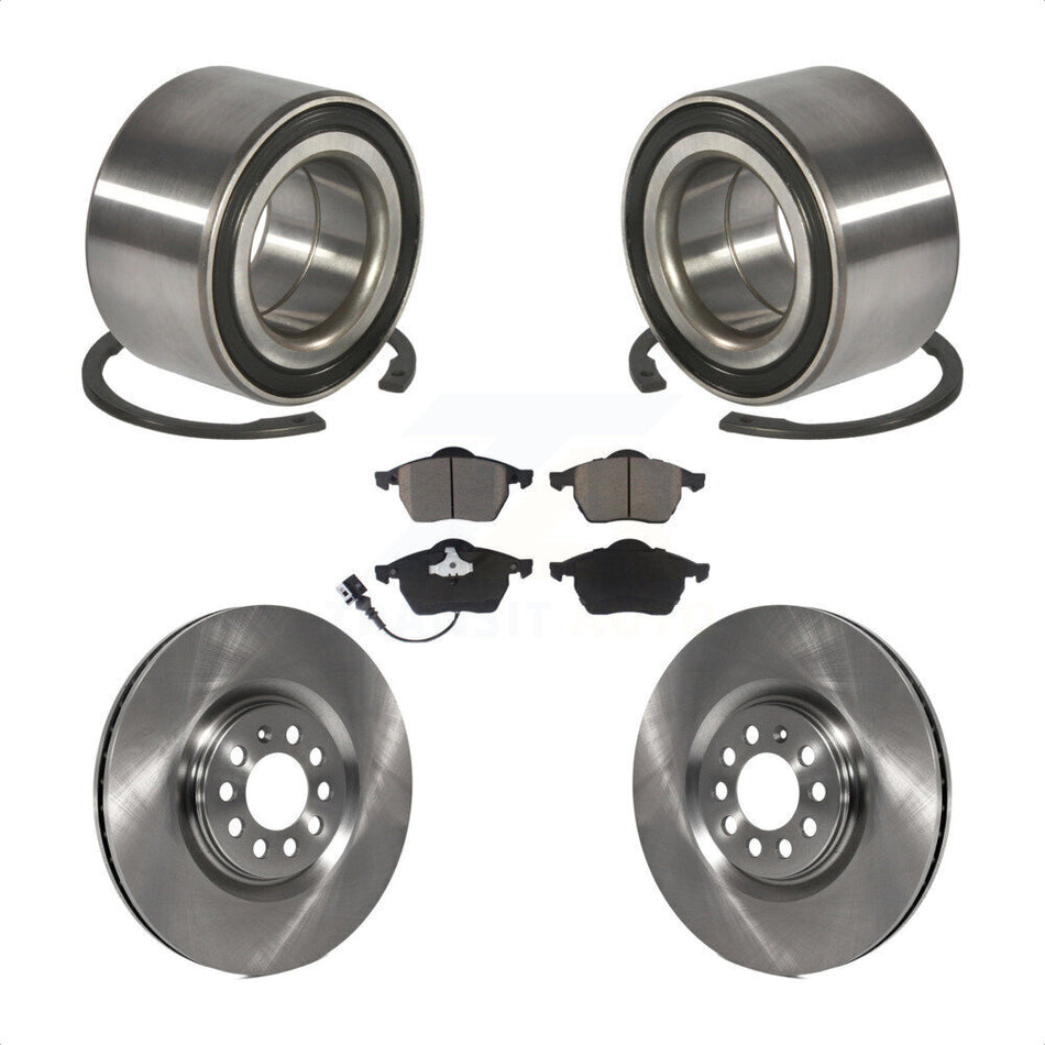 Front Wheel Bearing With Disc Brake Rotors And Ceramic Pads Kit For Volkswagen Jetta Audi Golf TT Quattro KBB-118673