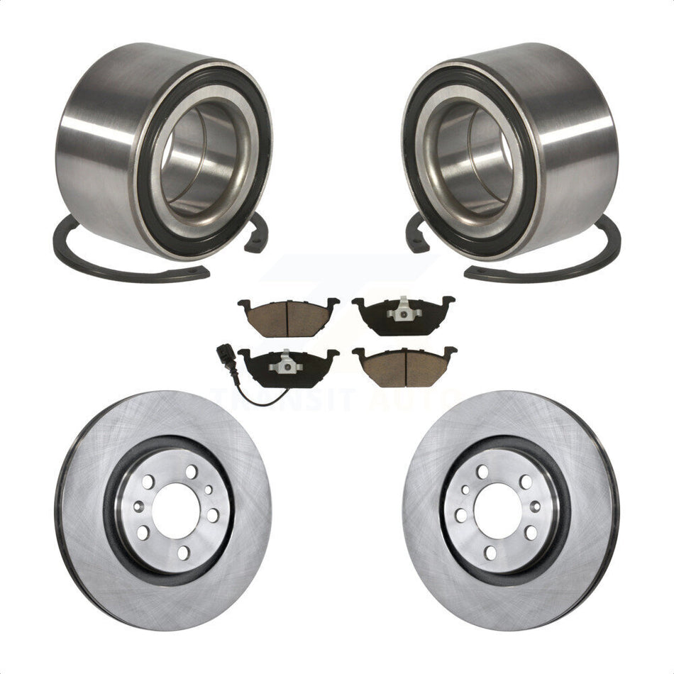 Front Wheel Bearing With Disc Brake Rotors And Ceramic Pads Kit For Volkswagen Beetle Jetta Golf City KBB-118675