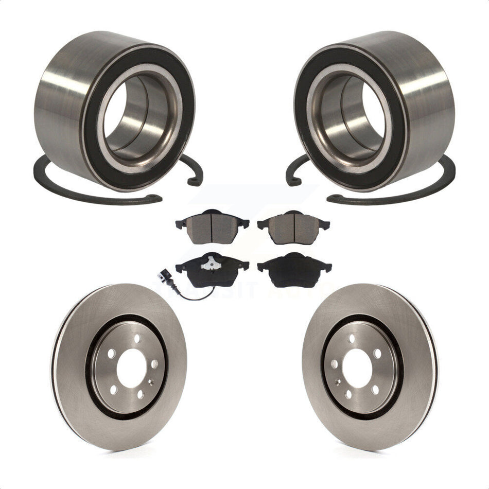 Front Wheel Bearing With Disc Brake Rotors And Ceramic Pads Kit For 1996 Volkswagen Passat 2.8L KBB-118679