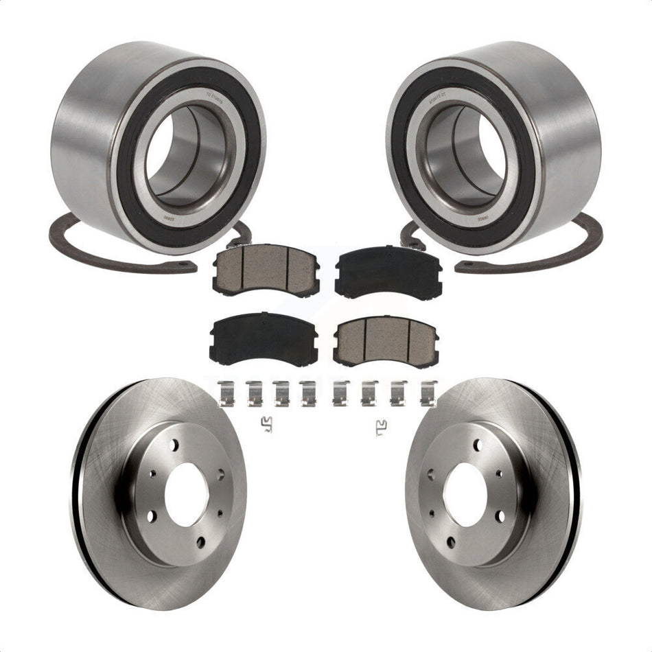 Front Wheel Bearing With Disc Brake Rotors And Ceramic Pads Kit For Mitsubishi Lancer KBB-118685
