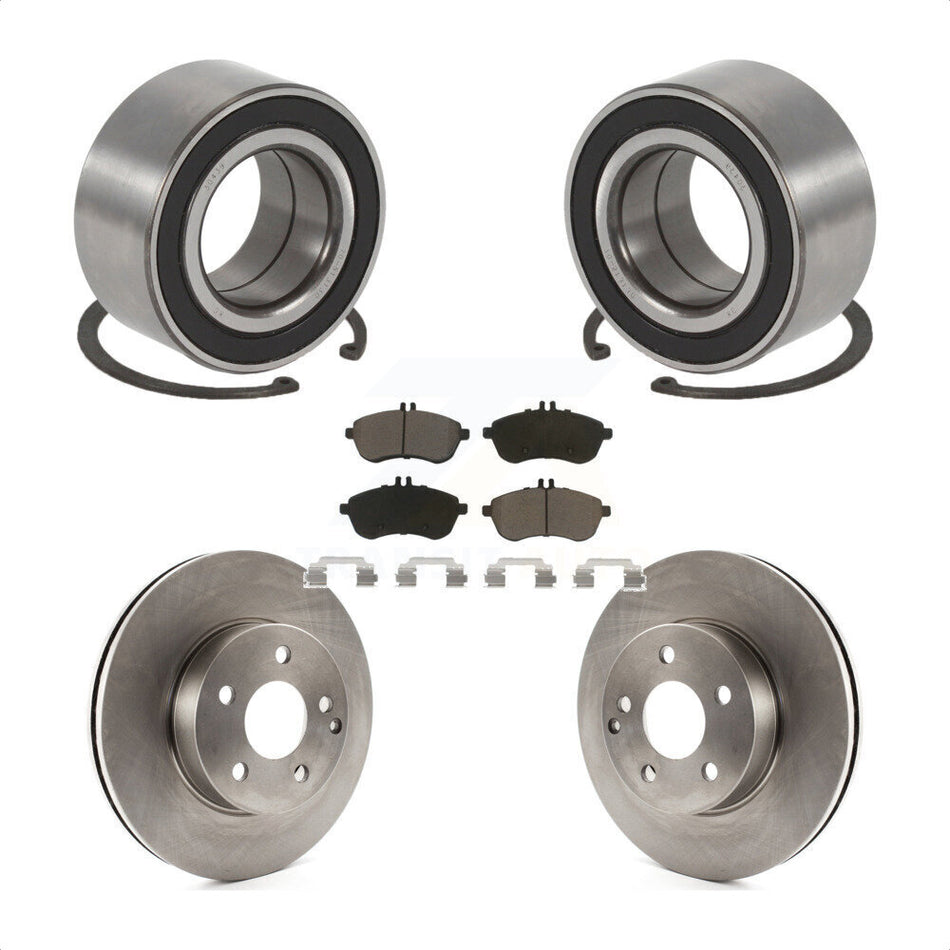 Front Wheel Bearing With Disc Brake Rotors And Ceramic Pads Kit For 2010-2010 Mercedes-Benz C300 C250 AWD KBB-118694