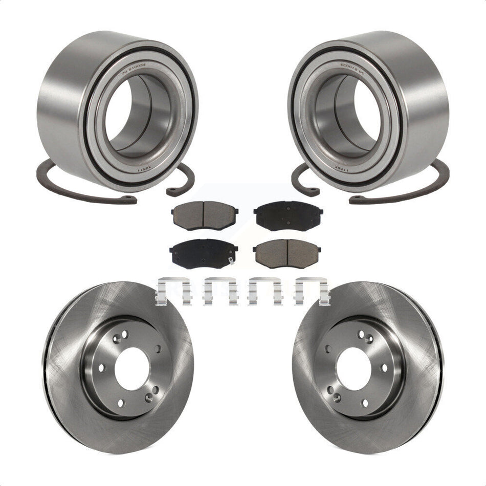 Front Wheel Bearing With Disc Brake Rotors And Ceramic Pads Kit For Hyundai Tucson Kia Sportage FWD KBB-118696