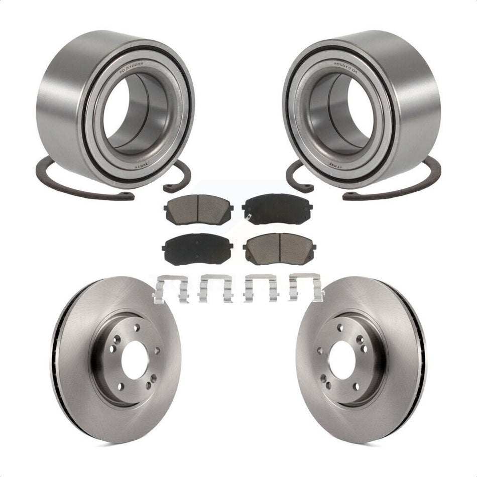 Front Wheel Bearing With Disc Brake Rotors And Ceramic Pads Kit For Hyundai Tucson Kia Sportage KBB-118697