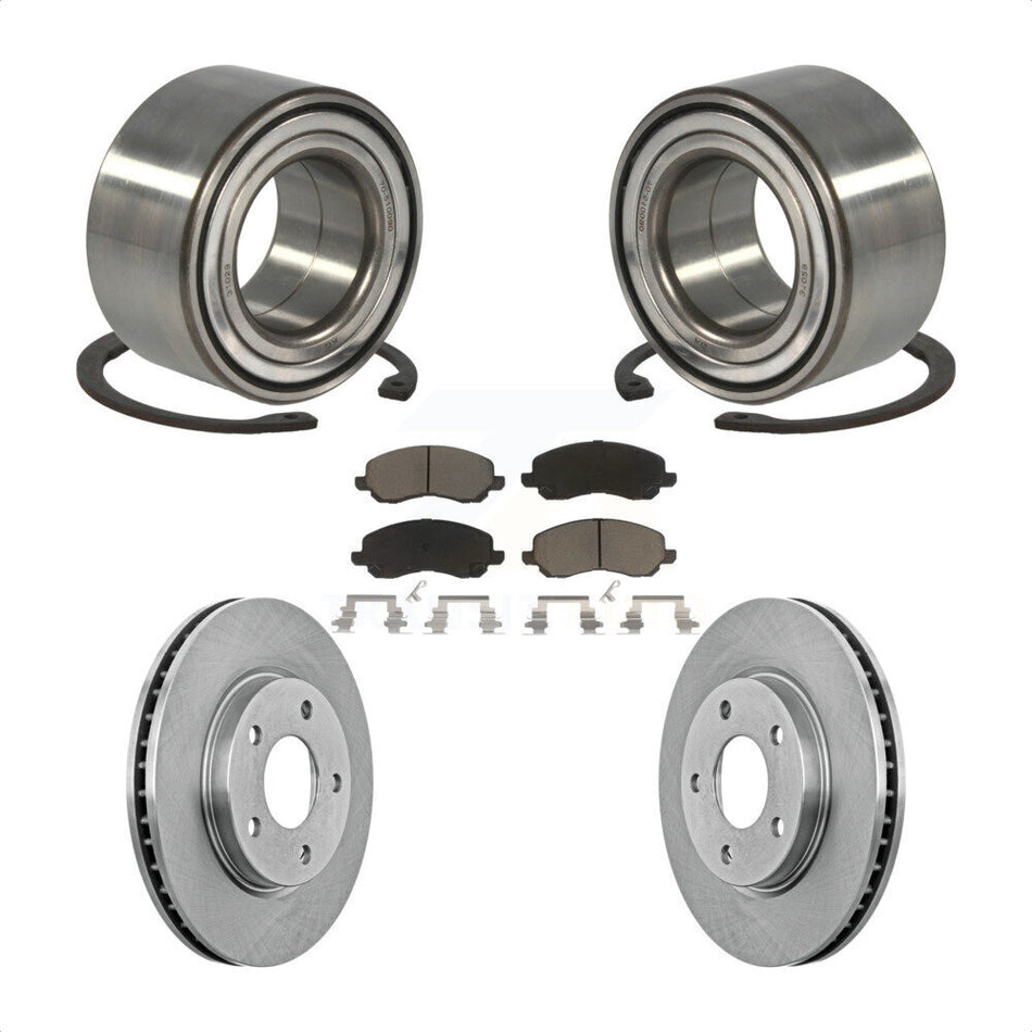 Front Wheel Bearing With Disc Brake Rotors And Ceramic Pads Kit For Dodge Caliber Mitsubishi Lancer KBB-118717